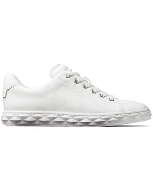 Jimmy Choo Diamond Light Leather Sneakers - White