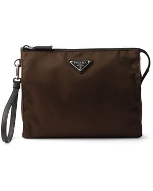 Prada Re-Nylon And Leather Pouch - Black