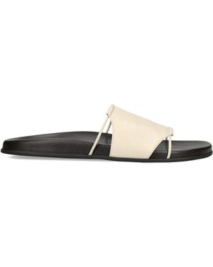 The Row Vivienne Leather Slides - White
