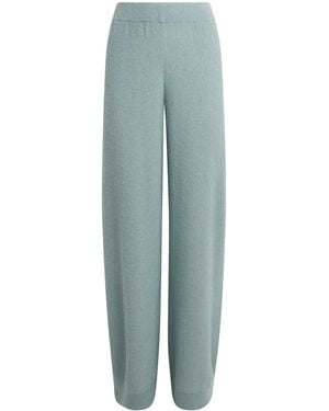 Fabiana Filippi Wool-Silk-Blend Embellished Pants - Blue