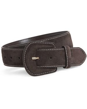 Maje Suede Belt - Brown