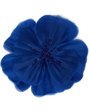 Marina Rinaldi Silk Organza Flower Brooch - Blue