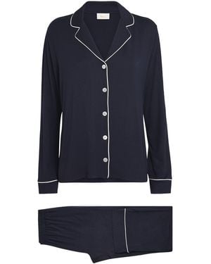 Harrods Jersey Classic Pyjama Set - Blue