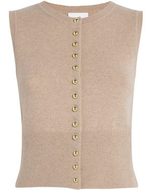 Claudie Pierlot Wool Sleeveless Cardigan - Natural