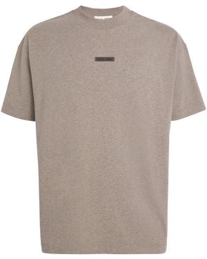 Fear Of God Cotton Marl Logo T-Shirt - Grey