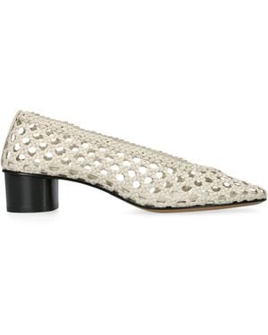 Le Monde Beryl Leather Woven Court Shoes 40 - Natural