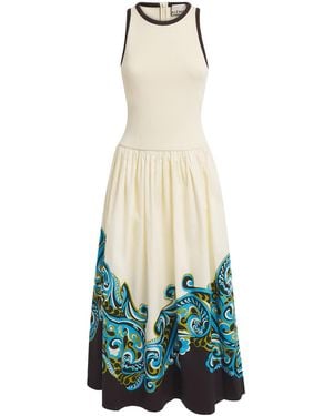 ALÉMAIS Organic Cotton Printed Natalia Midi Dress - White