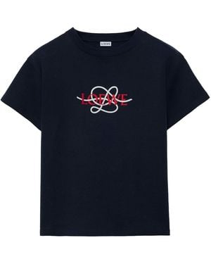 Loewe Embroidered Logo T-Shirt - Blue