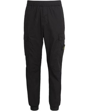 Stone Island Stretch-Cotton Cargo Trousers - Black