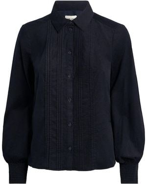 ME+EM Micro-Corduroy Slim Blouse - Blue