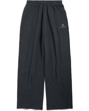 Balenciaga Cotton Cropped Joggers - Blue