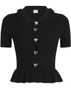 Claudie Pierlot Knitted Ribbed Peplum Jumper - Black