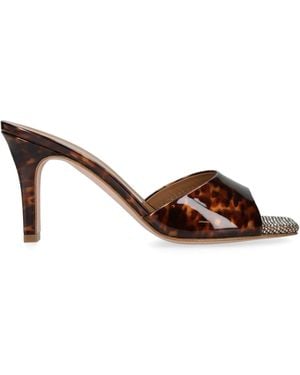 Gina Patent Leather Yasmin Heeled Mules 85 - Brown