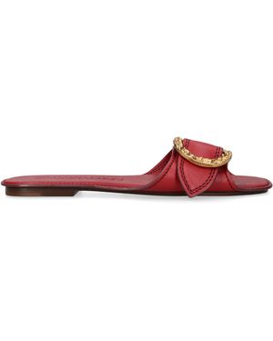 Zimmermann Leather Solena Slides - Red