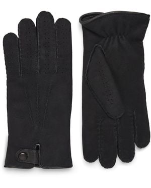 Giorgio Armani Shearling Leather Gloves - Black