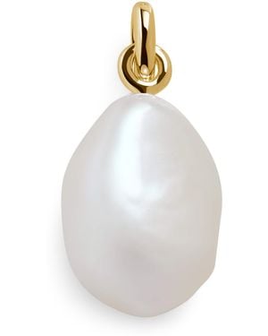 Monica Vinader Vermeil And Baroque Pearl Pendant - White