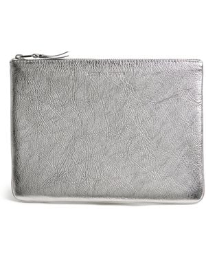 Comme des Garçons Large Leather Pouch - Grey