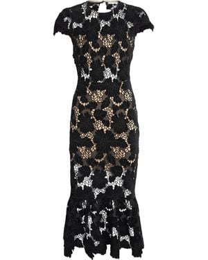 Alice + Olivia Lace Clover Midi Dress - Black