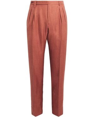 Brioni Silk-Cashmere Slim Tailored Pants