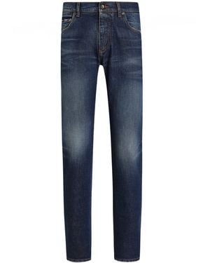 Dolce & Gabbana Slim Logo-Patch Jeans - Blue