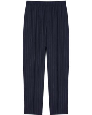 Givenchy Wool Stripe Couture Seam Pants - Blue