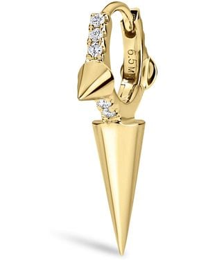 Maria Tash Triple Long Spike Diamond Eternity Single Hoop Earring - Metallic