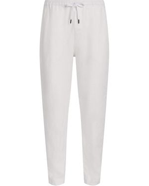 Derek Rose Linen Vienna Straight Pants - White