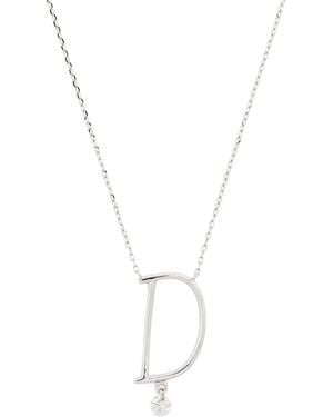 PERSÉE And Diamond Alphabet Necklace - White
