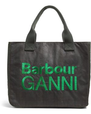 Barbour X Ganni Logo Tote Bag - Green