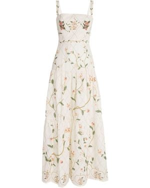 Agua Bendita Cotton Lima Navegante Maxi Dress - White