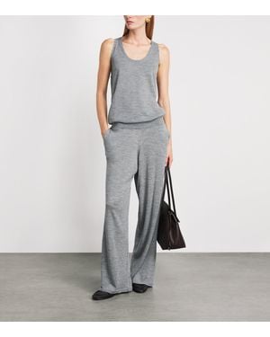 Johnstons of Elgin Superfine Merino Wool Ina Knitted Trousers - Grey