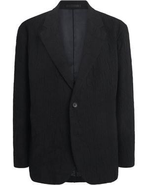 IM MEN Shrink Jacquard Single-Breasted Blazer - Black