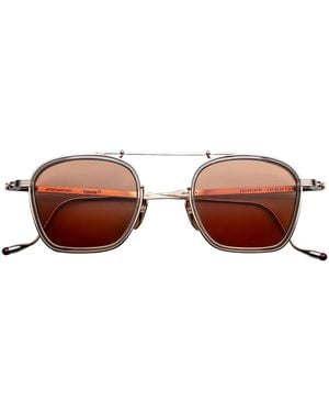 Jacques Marie Mage Titanium Baudelaire Round Sunglasses - Brown