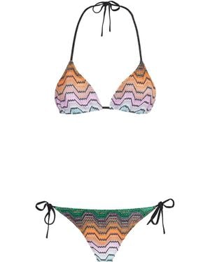 Missoni Metallic Zigzag Triangle Bikini - Multicolour