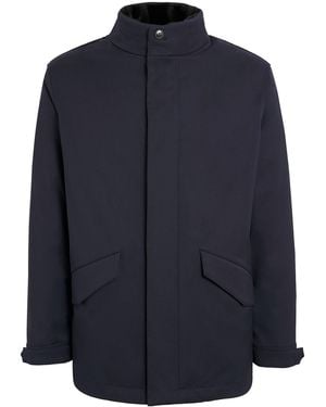 Yves Salomon Down Virgin Wool Gabardine Parka - Blue