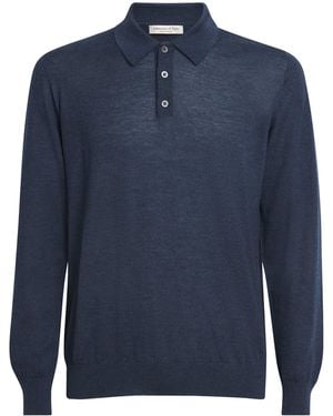 Johnstons of Elgin Superfine Cashmere Polo Shirt - Blue
