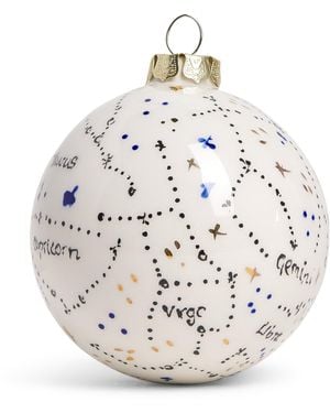 Jayne Redmond Ceramic Star Sign Bauble - White