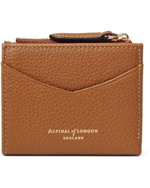 Aspinal of London Leather Hudson Coin And Card Holder - Brown