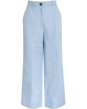 ME+EM Straight Cropped Pants - Blue