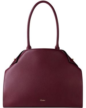 Cartier Large Leather Clash Tote Bag - Purple