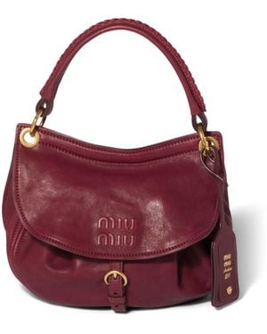 Miu Miu Small Leather Rendez-Vous Shoulder Bag - Red