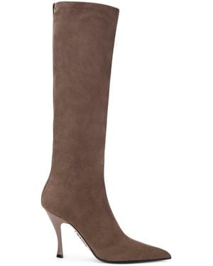 Loewe Leather New Comic Knee-High Boots 90 - Brown