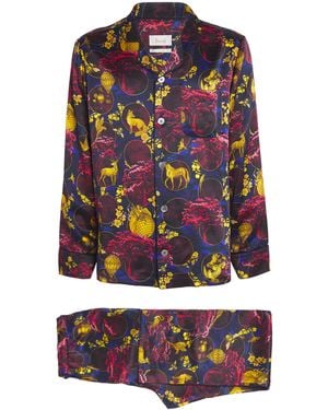 Harrods Silk Toile Pyjama Set - Purple