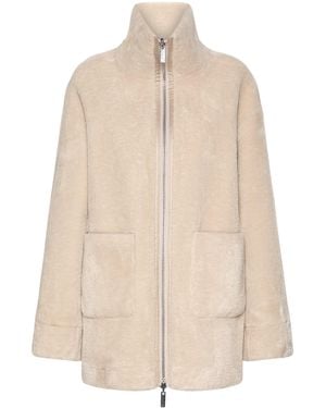 Marella Reversible Faux Fur Jacket - Natural