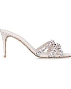 Gina Leather Loie Heeled Mules 85 - White