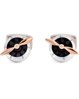 Deakin & Francis Aluminium Sopwith Propellor Cufflinks - Black