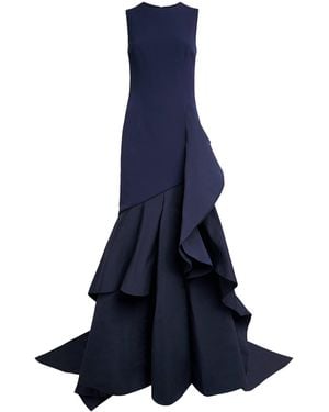 Safiyaa Ruffle Cons Gown - Blue