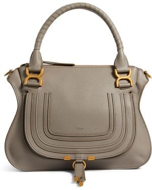 Chloé Leather Marcie Top-Handle Bag - Grey