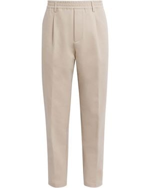 Eleventy Stretch-Cotton Elasticated Trousers - Natural