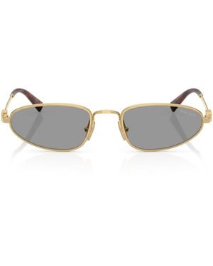 Miu Miu Metal Oval Sunglasses - Metallic